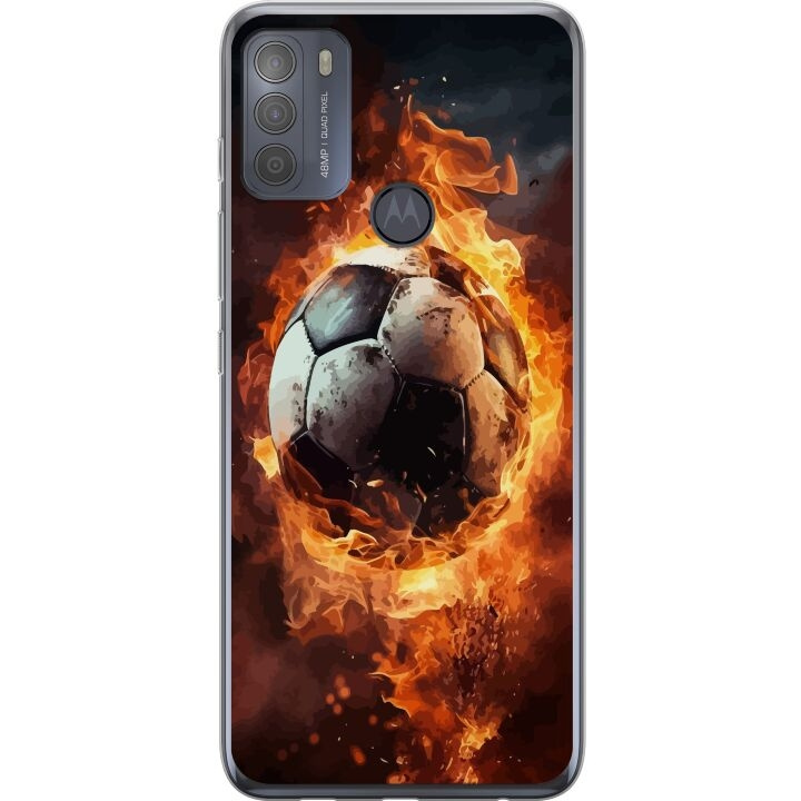 Mobilcover til Motorola Moto G50 med Fodbold motiv i gruppen SMARTPHONES & TABLETS / Mobil Beskyttelse / Motorola hos TP E-commerce Nordic AB (A55064)
