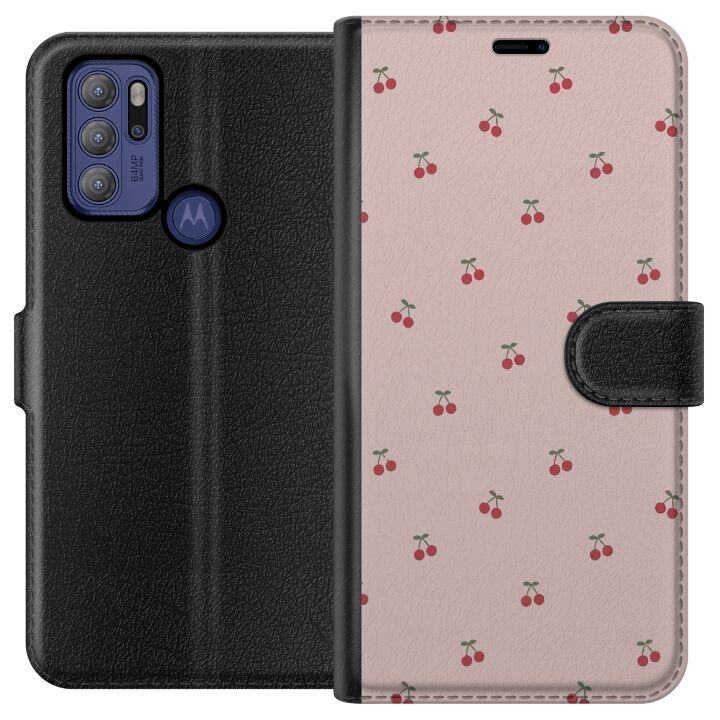 Tegnebogsetui til Motorola Moto G60S med Kirsebær motiv i gruppen SMARTPHONES & TABLETS / Mobil Beskyttelse / Motorola hos TP E-commerce Nordic AB (A55185)