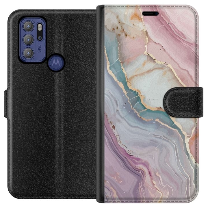 Tegnebogsetui til Motorola Moto G60S med Marmor motiv i gruppen SMARTPHONES & TABLETS / Mobil Beskyttelse / Motorola hos TP E-commerce Nordic AB (A55200)