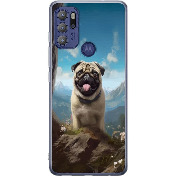 Mobilcover til Motorola Moto G60S med Glad Hund motiv i gruppen SMARTPHONES & TABLETS / Mobil Beskyttelse / Motorola hos TP E-commerce Nordic AB (A55223)