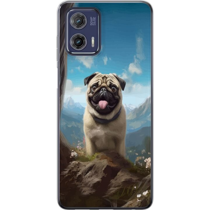 Mobilcover til Motorola Moto G73 med Glad Hund motiv i gruppen SMARTPHONES & TABLETS / Mobil Beskyttelse / Motorola hos TP E-commerce Nordic AB (A55412)