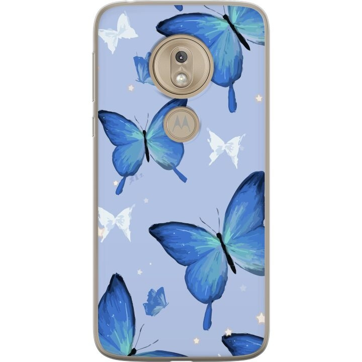 Mobilcover til Motorola Moto G7 Play med Blå sommerfugle motiv i gruppen SMARTPHONES & TABLETS / Mobil Beskyttelse / Motorola hos TP E-commerce Nordic AB (A55464)