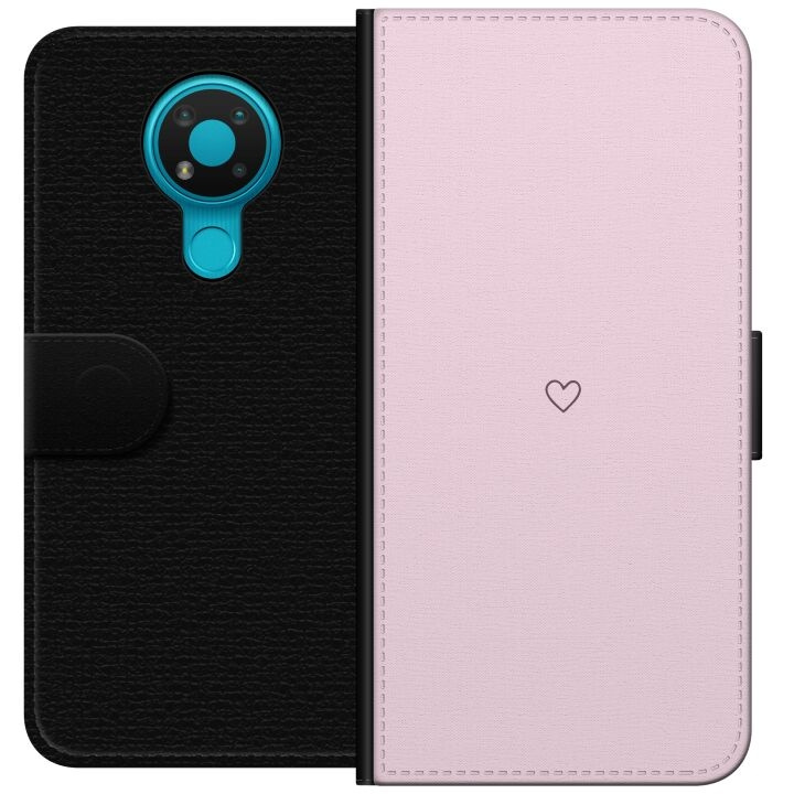 Tegnebogsetui til Nokia 3.4 med Hjerte motiv i gruppen SMARTPHONES & TABLETS / Mobil Beskyttelse / Nokia/Microsoft hos TP E-commerce Nordic AB (A55710)