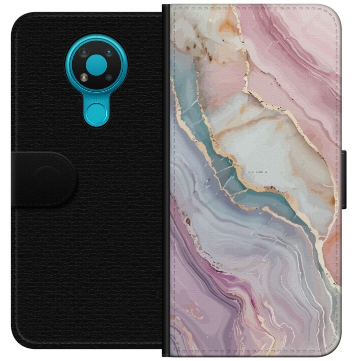 Tegnebogsetui til Nokia 3.4 med Marmor motiv i gruppen SMARTPHONES & TABLETS / Mobil Beskyttelse / Nokia/Microsoft hos TP E-commerce Nordic AB (A55713)