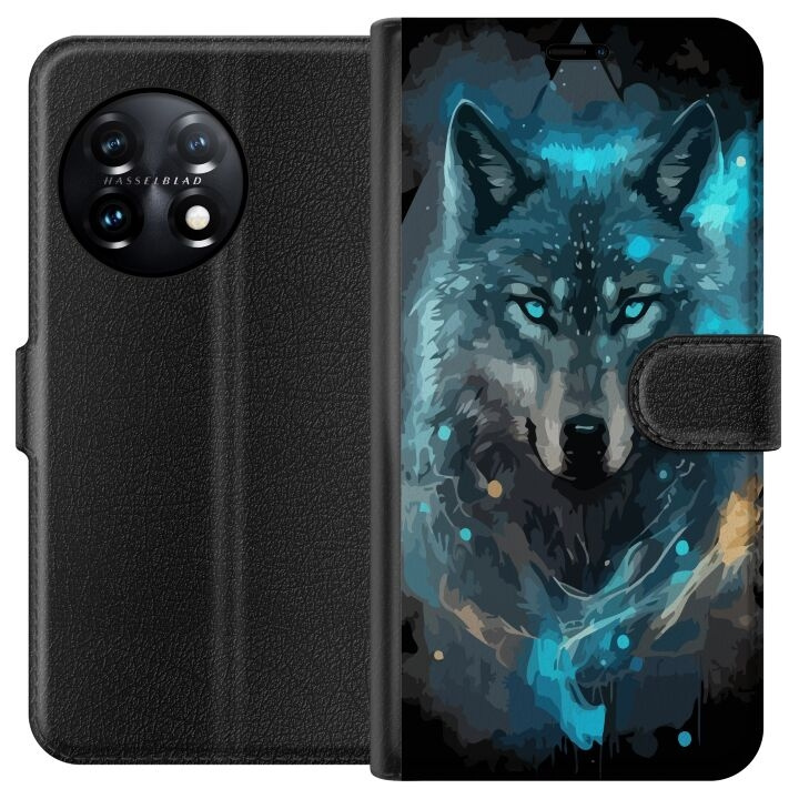 Tegnebogsetui til OnePlus 11 med Ulve motiv i gruppen SMARTPHONES & TABLETS / Mobil Beskyttelse / OnePlus hos TP E-commerce Nordic AB (A56398)