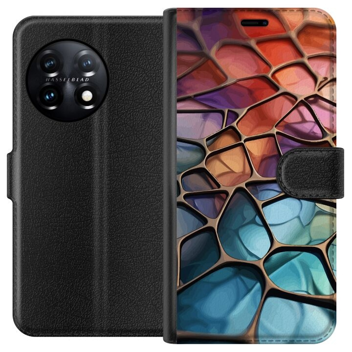 Tegnebogsetui til OnePlus 11 med Metallict mønster motiv i gruppen SMARTPHONES & TABLETS / Mobil Beskyttelse / OnePlus hos TP E-commerce Nordic AB (A56403)
