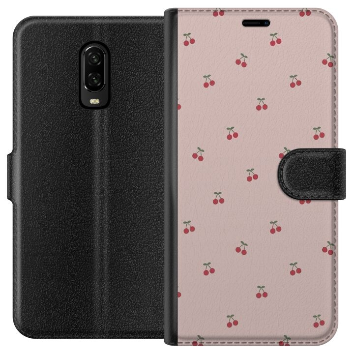 Tegnebogsetui til OnePlus 6T med Kirsebær motiv i gruppen SMARTPHONES & TABLETS / Mobil Beskyttelse / OnePlus hos TP E-commerce Nordic AB (A56535)