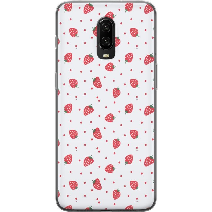 Mobilcover til OnePlus 6T med Jordbær motiv i gruppen SMARTPHONES & TABLETS / Mobil Beskyttelse / OnePlus hos TP E-commerce Nordic AB (A56572)