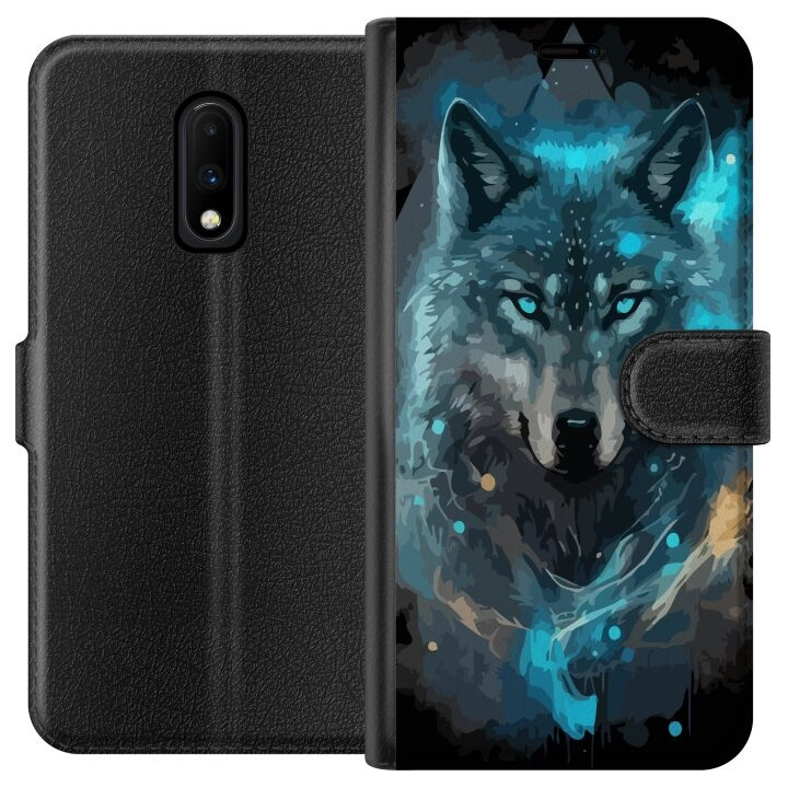 Tegnebogsetui til OnePlus 7 med Ulve motiv i gruppen SMARTPHONES & TABLETS / Mobil Beskyttelse / OnePlus hos TP E-commerce Nordic AB (A56587)