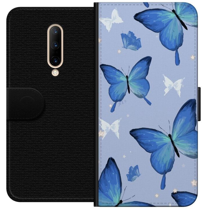 Tegnebogsetui til OnePlus 7 Pro med Blå sommerfugle motiv i gruppen SMARTPHONES & TABLETS / Mobil Beskyttelse / OnePlus hos TP E-commerce Nordic AB (A56652)