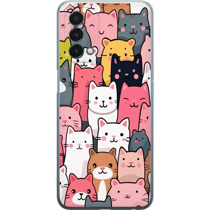 Mobilcover til OnePlus Nord N200 5G med Katte mønster motiv i gruppen SMARTPHONES & TABLETS / Mobil Beskyttelse / OnePlus hos TP E-commerce Nordic AB (A57400)