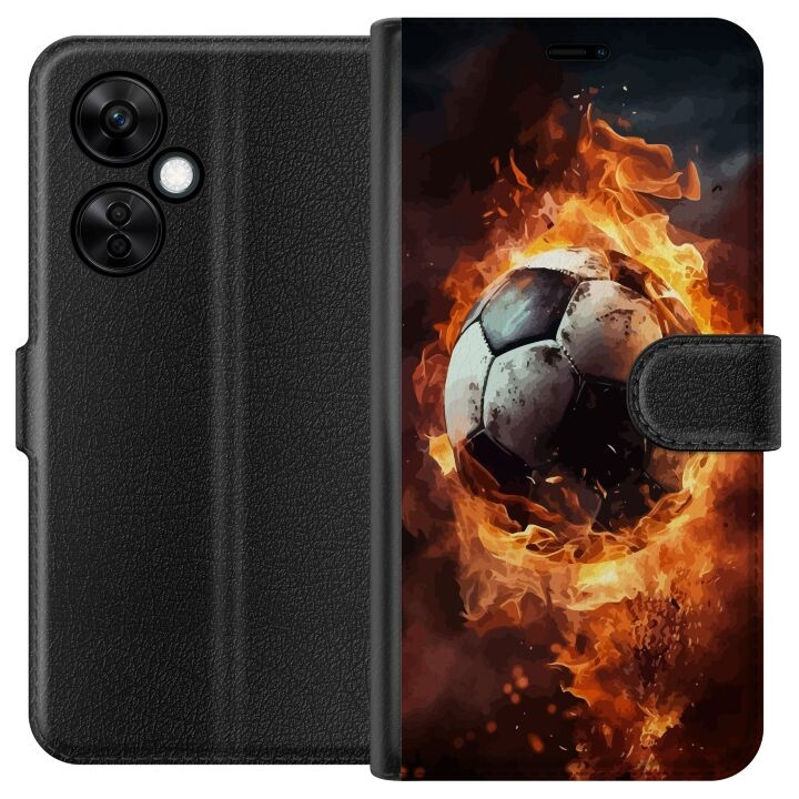 Tegnebogsetui til OnePlus Nord CE3 med Fodbold motiv i gruppen SMARTPHONES & TABLETS / Mobil Beskyttelse / OnePlus hos TP E-commerce Nordic AB (A57683)