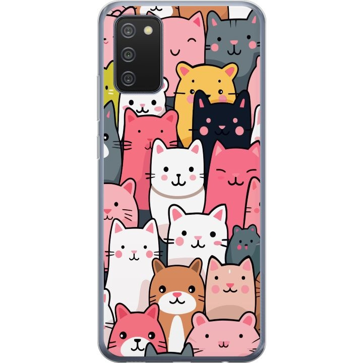 Mobilcover til Samsung Galaxy A02s med Katte mønster motiv i gruppen SMARTPHONES & TABLETS / Mobil Beskyttelse / Samsung hos TP E-commerce Nordic AB (A58183)