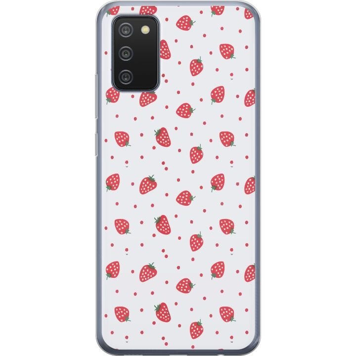Mobilcover til Samsung Galaxy A02s med Jordbær motiv i gruppen SMARTPHONES & TABLETS / Mobil Beskyttelse / Samsung hos TP E-commerce Nordic AB (A58192)