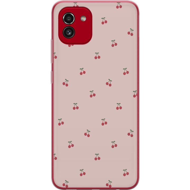 Mobilcover til Samsung Galaxy A03 med Kirsebær motiv i gruppen SMARTPHONES & TABLETS / Mobil Beskyttelse / Samsung hos TP E-commerce Nordic AB (A58236)