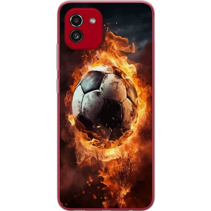 Mobilcover til Samsung Galaxy A03 med Fodbold motiv i gruppen SMARTPHONES & TABLETS / Mobil Beskyttelse / Samsung hos TP E-commerce Nordic AB (A58250)
