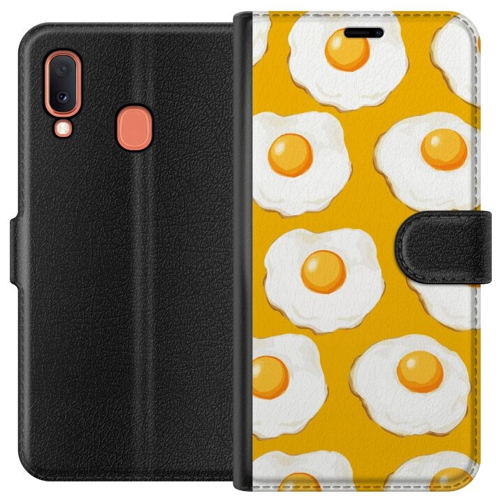 Tegnebogsetui til Samsung Galaxy A20e med Stegt æg motiv i gruppen SMARTPHONES & TABLETS / Mobil Beskyttelse / Samsung hos TP E-commerce Nordic AB (A58798)