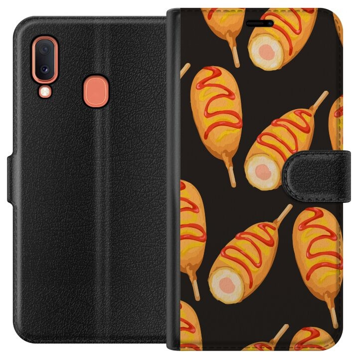 Tegnebogsetui til Samsung Galaxy A20e med Kyllingedrumstick motiv i gruppen SMARTPHONES & TABLETS / Mobil Beskyttelse / Samsung hos TP E-commerce Nordic AB (A58805)