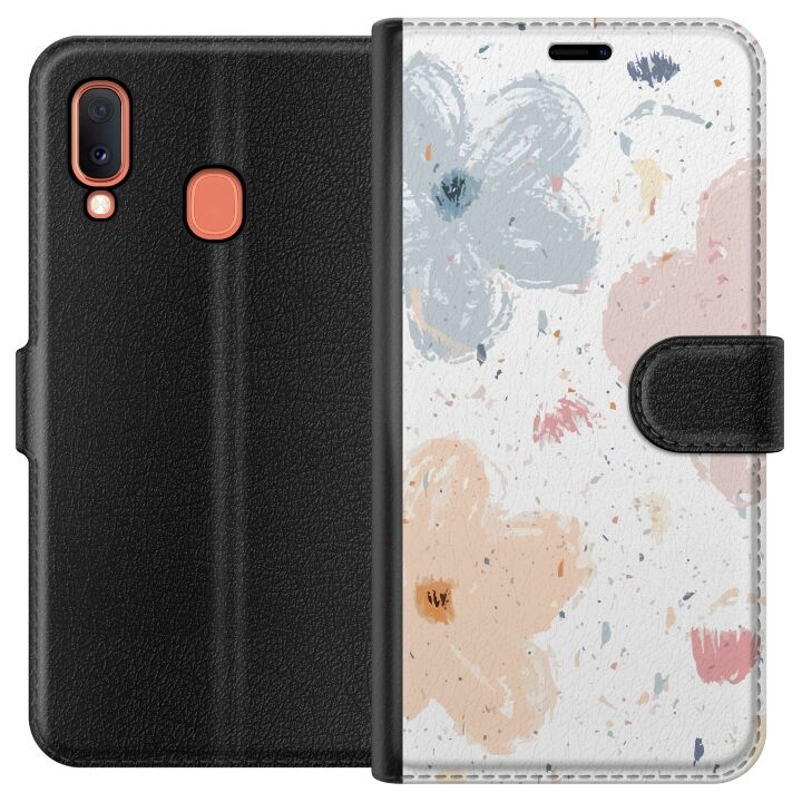 Tegnebogsetui til Samsung Galaxy A20e med Blomster motiv i gruppen SMARTPHONES & TABLETS / Mobil Beskyttelse / Samsung hos TP E-commerce Nordic AB (A58808)