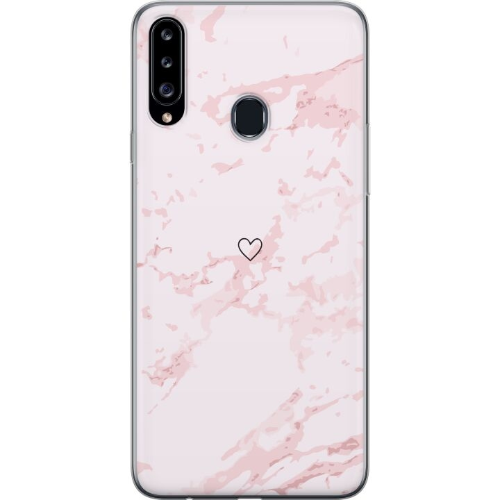 Mobilcover til Samsung Galaxy A20s med Rosa Hjerte motiv i gruppen SMARTPHONES & TABLETS / Mobil Beskyttelse / Samsung hos TP E-commerce Nordic AB (A58900)