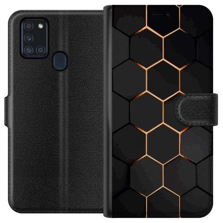 Tegnebogsetui til Samsung Galaxy A21s med Luksuriøst Mønster motiv i gruppen SMARTPHONES & TABLETS / Mobil Beskyttelse / Samsung hos TP E-commerce Nordic AB (A58929)