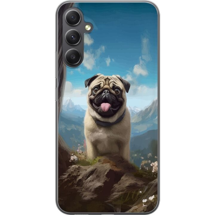 Mobilcover til Samsung Galaxy A24 4G med Glad Hund motiv i gruppen SMARTPHONES & TABLETS / Mobil Beskyttelse / Samsung hos TP E-commerce Nordic AB (A59138)