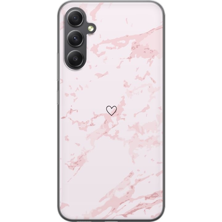 Mobilcover til Samsung Galaxy A25 med Rosa Hjerte motiv i gruppen SMARTPHONES & TABLETS / Mobil Beskyttelse / Samsung hos TP E-commerce Nordic AB (A59197)