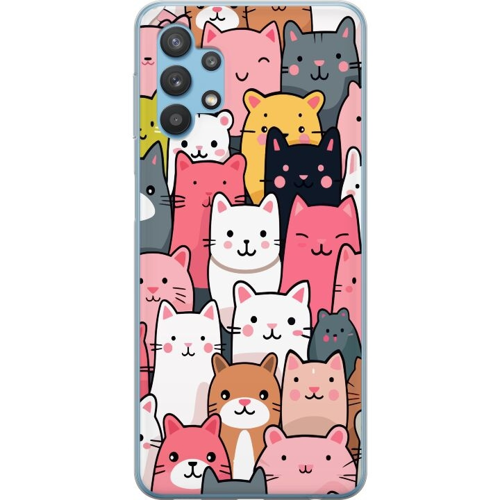 Mobilcover til Samsung Galaxy A32 5G med Katte mønster motiv i gruppen SMARTPHONES & TABLETS / Mobil Beskyttelse / Samsung hos TP E-commerce Nordic AB (A59236)