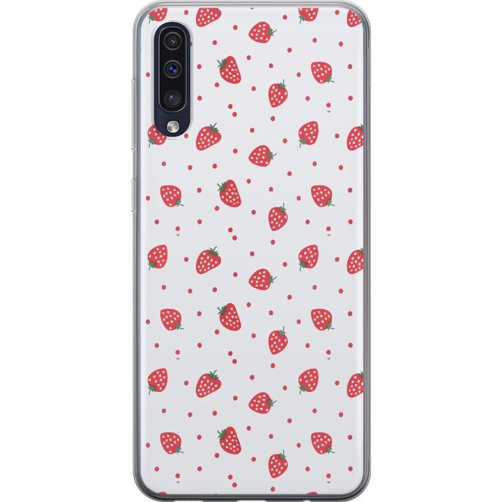 Mobilcover til Samsung Galaxy A50 med Jordbær motiv i gruppen SMARTPHONES & TABLETS / Mobil Beskyttelse / Samsung hos TP E-commerce Nordic AB (A59650)