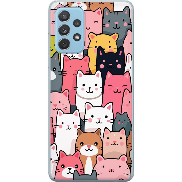 Mobilcover til Samsung Galaxy A52 5G med Katte mønster motiv i gruppen SMARTPHONES & TABLETS / Mobil Beskyttelse / Samsung hos TP E-commerce Nordic AB (A59749)