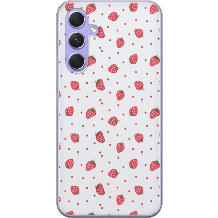 Mobilcover til Samsung Galaxy A54 med Jordbær motiv i gruppen SMARTPHONES & TABLETS / Mobil Beskyttelse / Samsung hos TP E-commerce Nordic AB (A59920)