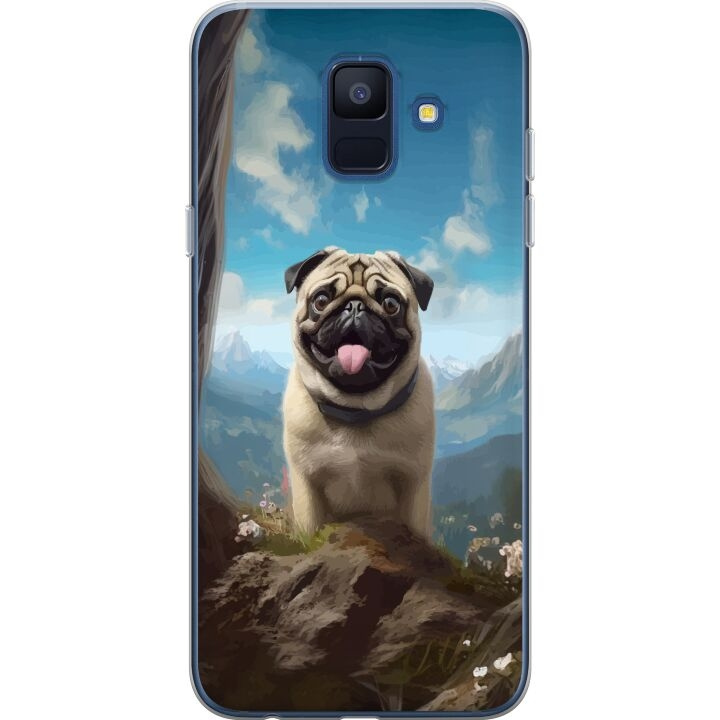 Mobilcover til Samsung Galaxy A6 (2018) med Glad Hund motiv i gruppen SMARTPHONES & TABLETS / Mobil Beskyttelse / Samsung hos TP E-commerce Nordic AB (A60002)