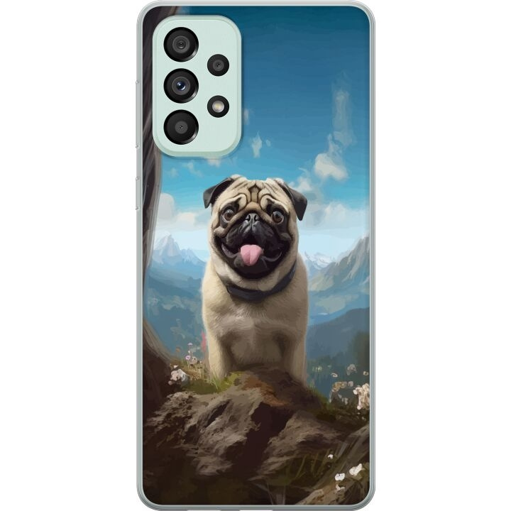 Mobilcover til Samsung Galaxy A73 5G med Glad Hund motiv i gruppen SMARTPHONES & TABLETS / Mobil Beskyttelse / Samsung hos TP E-commerce Nordic AB (A60191)