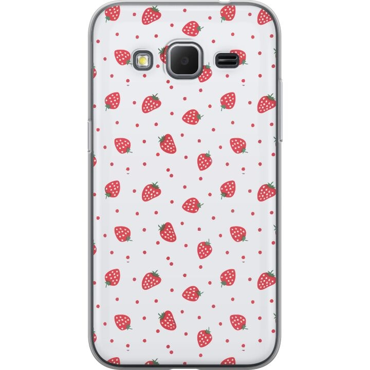 Mobilcover til Samsung Galaxy Core Prime med Jordbær motiv i gruppen SMARTPHONES & TABLETS / Mobil Beskyttelse / Samsung hos TP E-commerce Nordic AB (A60379)