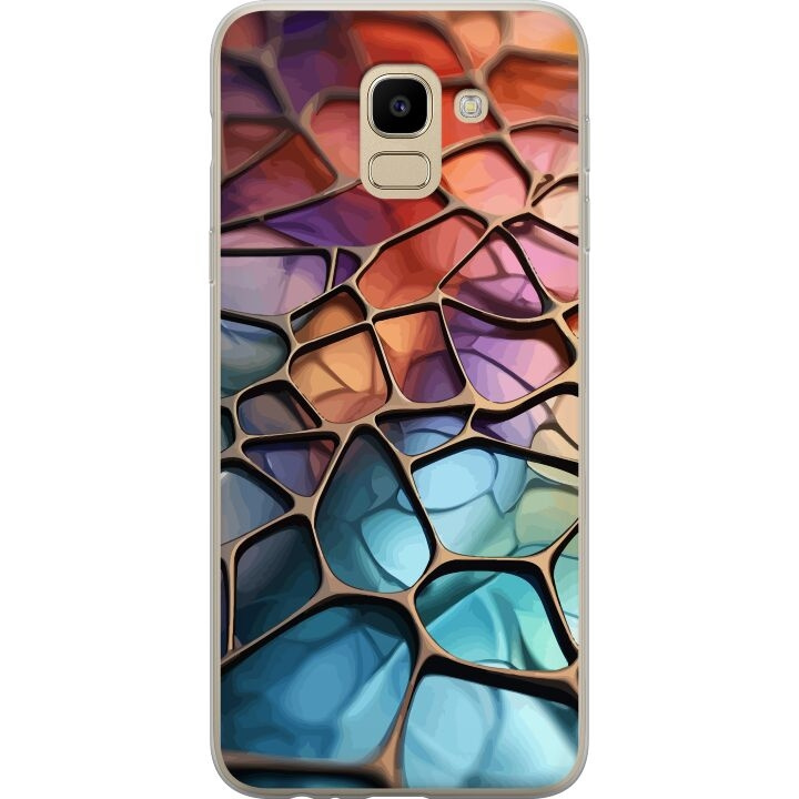 Mobilcover til Samsung Galaxy J6 med Metallict mønster motiv i gruppen SMARTPHONES & TABLETS / Mobil Beskyttelse / Samsung hos TP E-commerce Nordic AB (A60480)