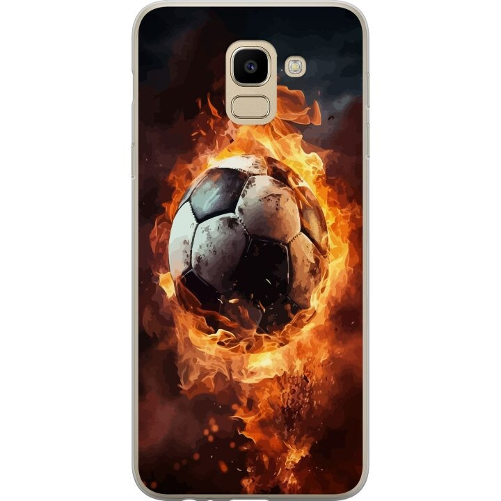 Mobilcover til Samsung Galaxy J6 med Fodbold motiv i gruppen SMARTPHONES & TABLETS / Mobil Beskyttelse / Samsung hos TP E-commerce Nordic AB (A60491)