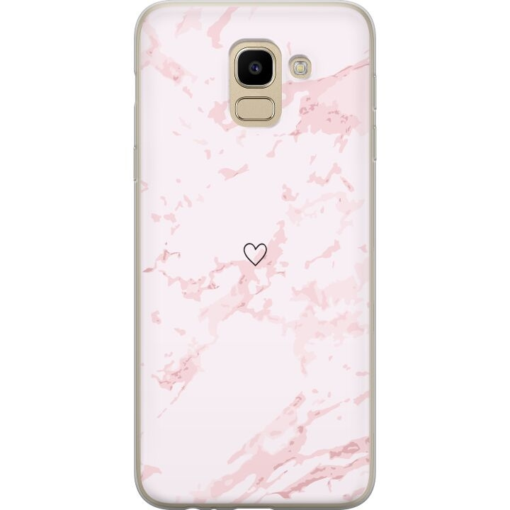 Mobilcover til Samsung Galaxy J6 med Rosa Hjerte motiv i gruppen SMARTPHONES & TABLETS / Mobil Beskyttelse / Samsung hos TP E-commerce Nordic AB (A60493)