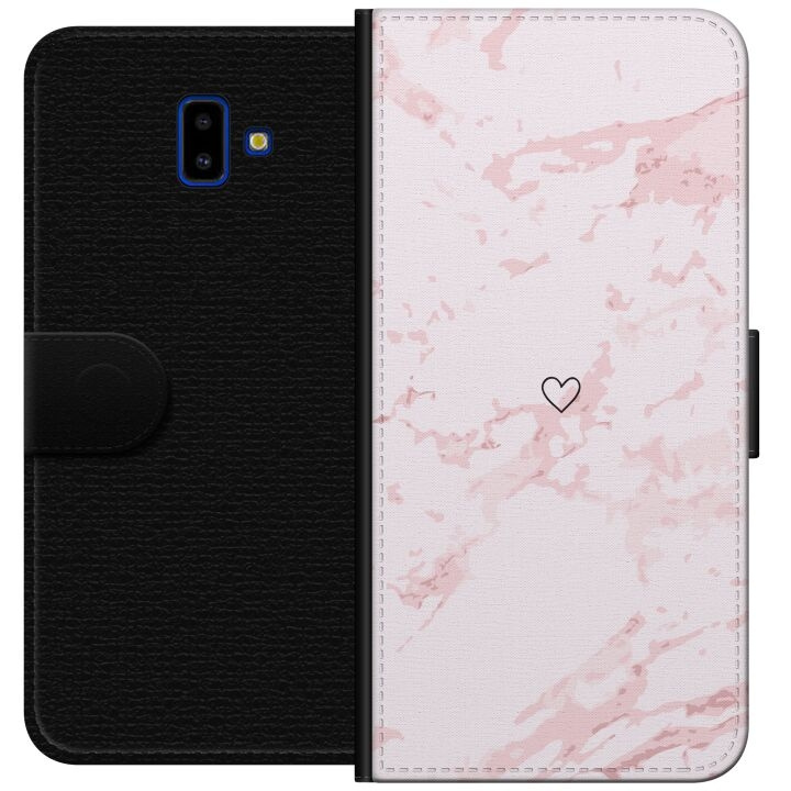 Tegnebogsetui til Samsung Galaxy J6+ med Rosa Hjerte motiv i gruppen SMARTPHONES & TABLETS / Mobil Beskyttelse / Samsung hos TP E-commerce Nordic AB (A60520)