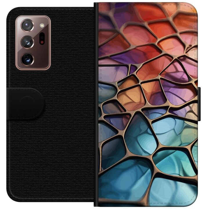 Tegnebogsetui til Samsung Galaxy Note20 Ultra med Metallict mønster motiv i gruppen SMARTPHONES & TABLETS / Mobil Beskyttelse / Samsung hos TP E-commerce Nordic AB (A60696)