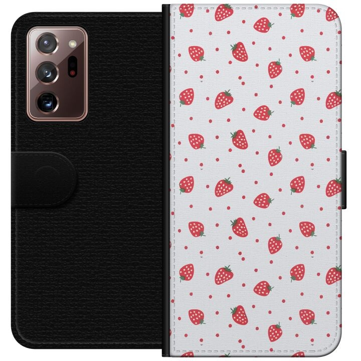 Tegnebogsetui til Samsung Galaxy Note20 Ultra med Jordbær motiv i gruppen SMARTPHONES & TABLETS / Mobil Beskyttelse / Samsung hos TP E-commerce Nordic AB (A60703)
