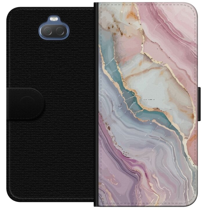 Tegnebogsetui til Sony Xperia 10 med Marmor motiv i gruppen SMARTPHONES & TABLETS / Mobil Beskyttelse / Sony hos TP E-commerce Nordic AB (A60843)