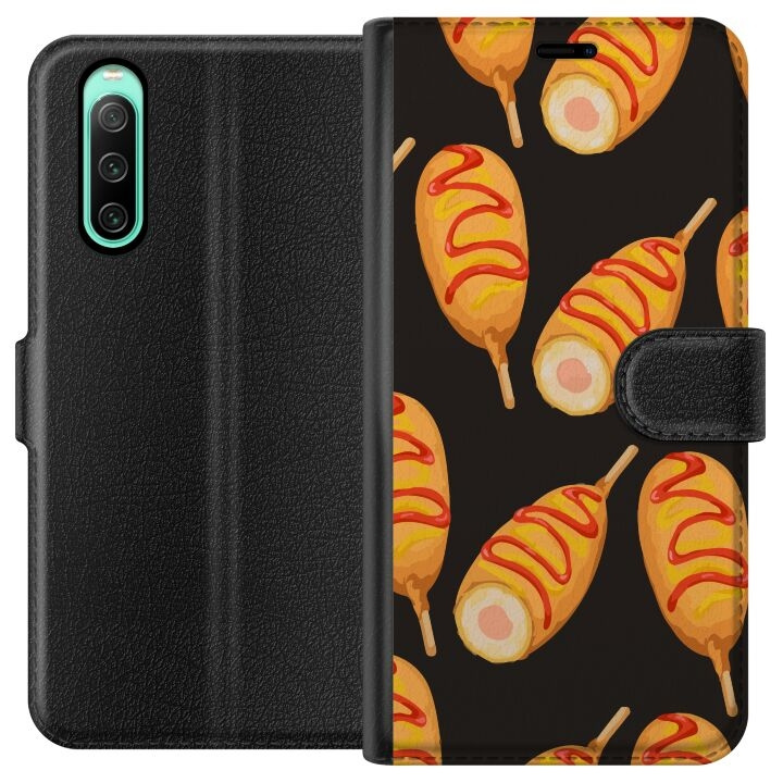 Tegnebogsetui til Sony Xperia 10 IV med Kyllingedrumstick motiv i gruppen SMARTPHONES & TABLETS / Mobil Beskyttelse / Sony hos TP E-commerce Nordic AB (A60992)