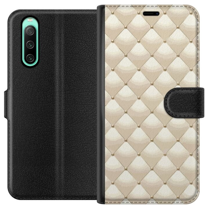 Tegnebogsetui til Sony Xperia 10 IV med Guldglans motiv i gruppen SMARTPHONES & TABLETS / Mobil Beskyttelse / Sony hos TP E-commerce Nordic AB (A61009)