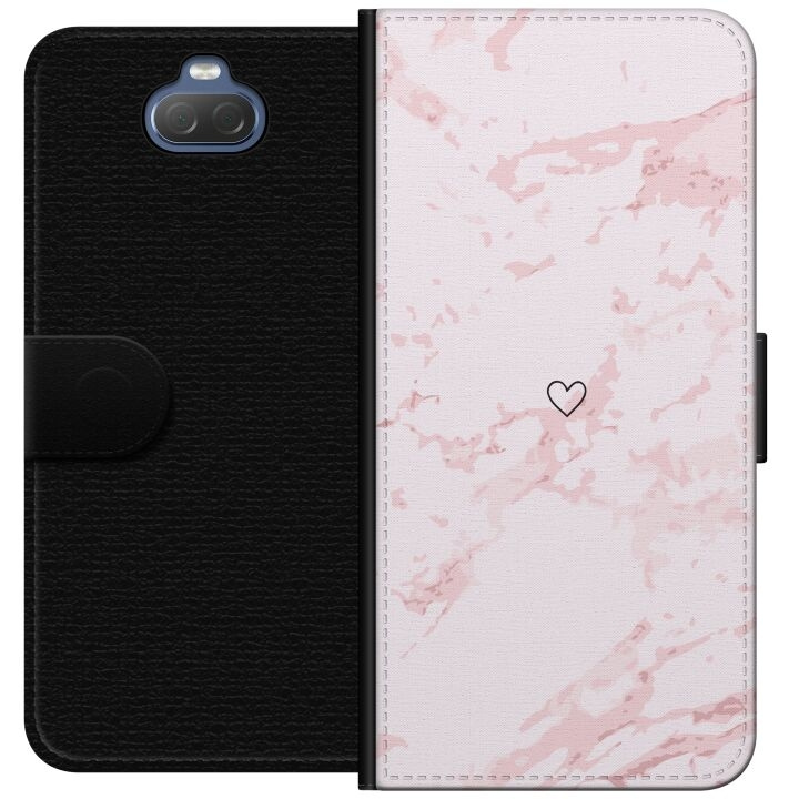 Tegnebogsetui til Sony Xperia 10 Plus med Rosa Hjerte motiv i gruppen SMARTPHONES & TABLETS / Mobil Beskyttelse / Sony hos TP E-commerce Nordic AB (A61114)