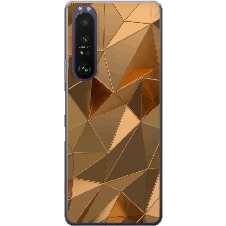 Mobilcover til Sony Xperia 1 III med 3D Guld motiv i gruppen SMARTPHONES & TABLETS / Mobil Beskyttelse / Sony hos TP E-commerce Nordic AB (A61223)