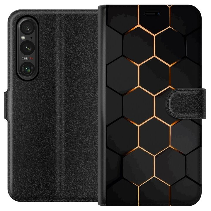 Tegnebogsetui til Sony Xperia 1 V med Luksuriøst Mønster motiv i gruppen SMARTPHONES & TABLETS / Mobil Beskyttelse / Sony hos TP E-commerce Nordic AB (A61305)