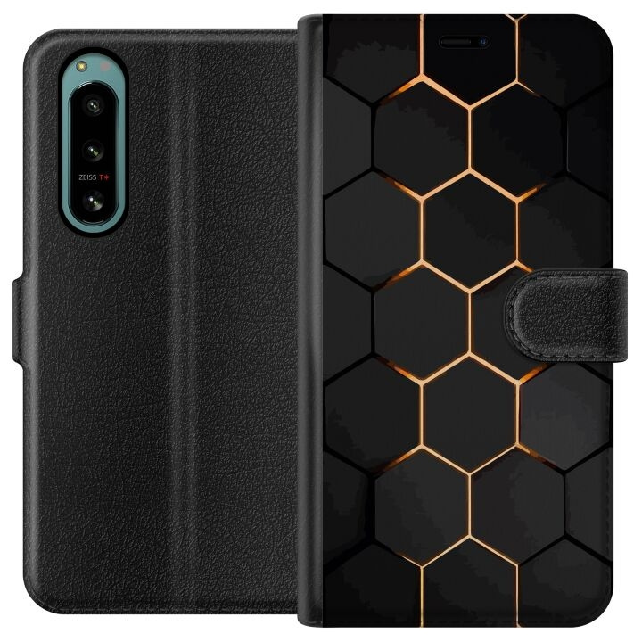 Tegnebogsetui til Sony Xperia 5 IV med Luksuriøst Mønster motiv i gruppen SMARTPHONES & TABLETS / Mobil Beskyttelse / Sony hos TP E-commerce Nordic AB (A61494)