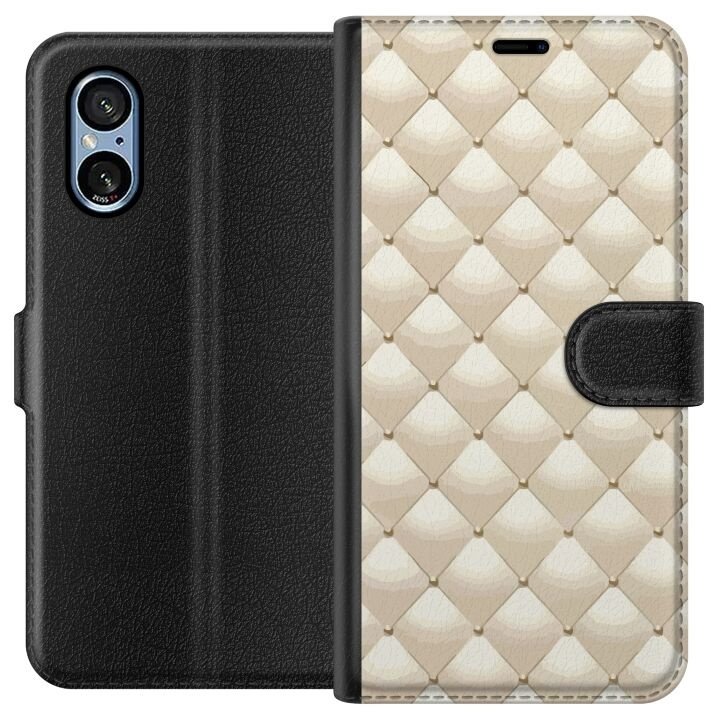 Tegnebogsetui til Sony Xperia 5 V med Guldglans motiv i gruppen SMARTPHONES & TABLETS / Mobil Beskyttelse / Sony hos TP E-commerce Nordic AB (A61549)