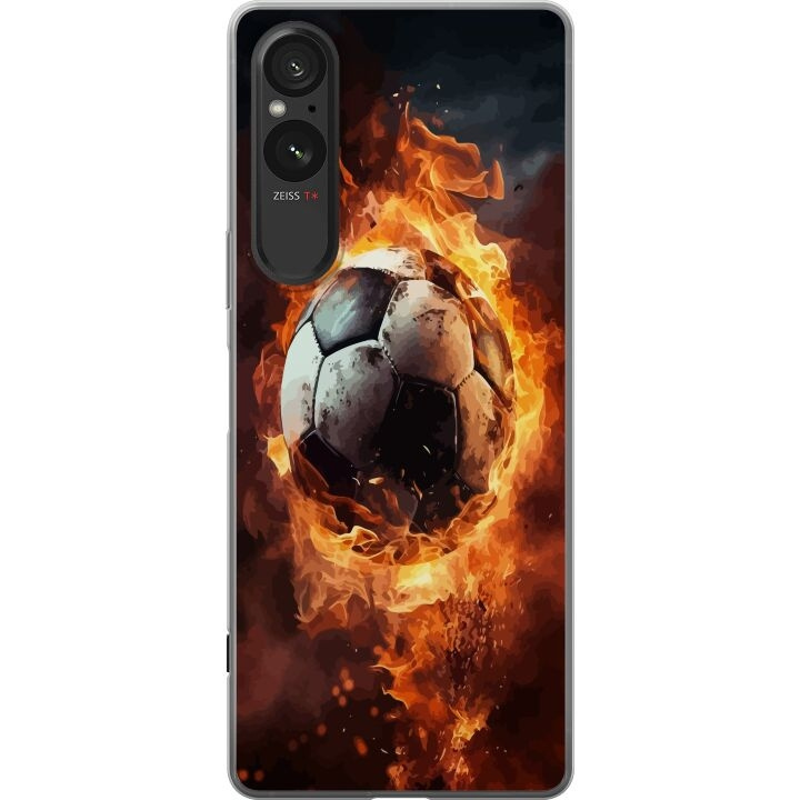 Mobilcover til Sony Xperia 5 V med Fodbold motiv i gruppen SMARTPHONES & TABLETS / Mobil Beskyttelse / Sony hos TP E-commerce Nordic AB (A61571)