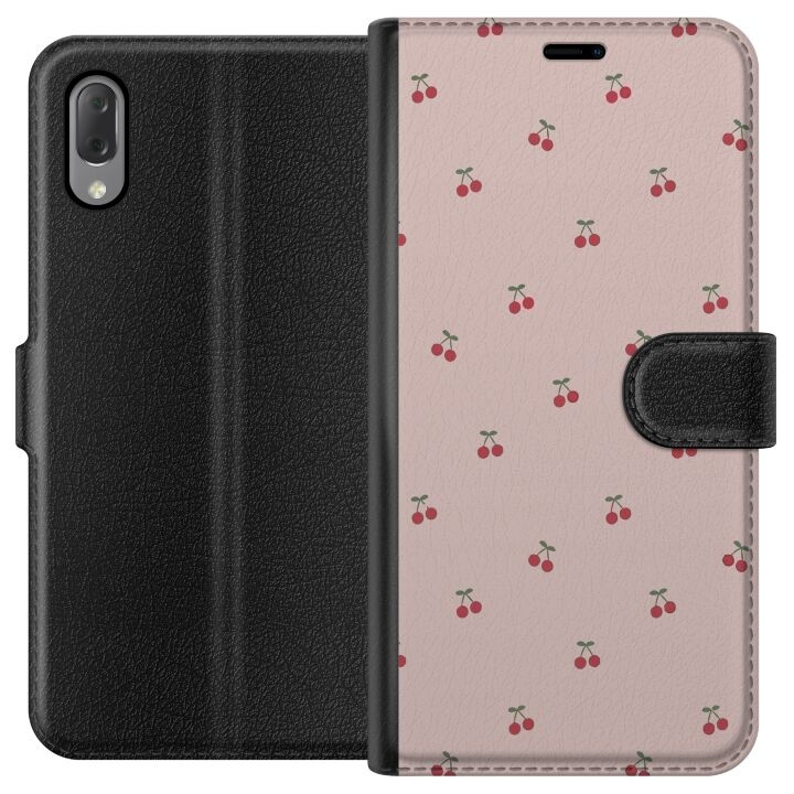 Tegnebogsetui til Sony Xperia L3 med Kirsebær motiv i gruppen SMARTPHONES & TABLETS / Mobil Beskyttelse / Sony hos TP E-commerce Nordic AB (A61611)